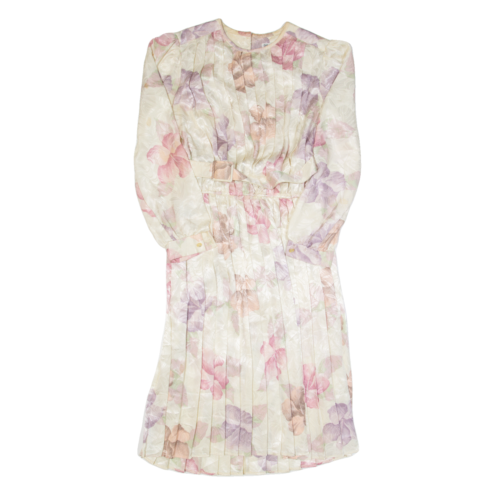 MARINETTE Womens Day Dress Cream 90s Floral Long Sleeve Midi S Refurbished - N/A refurbished available on Cerqular