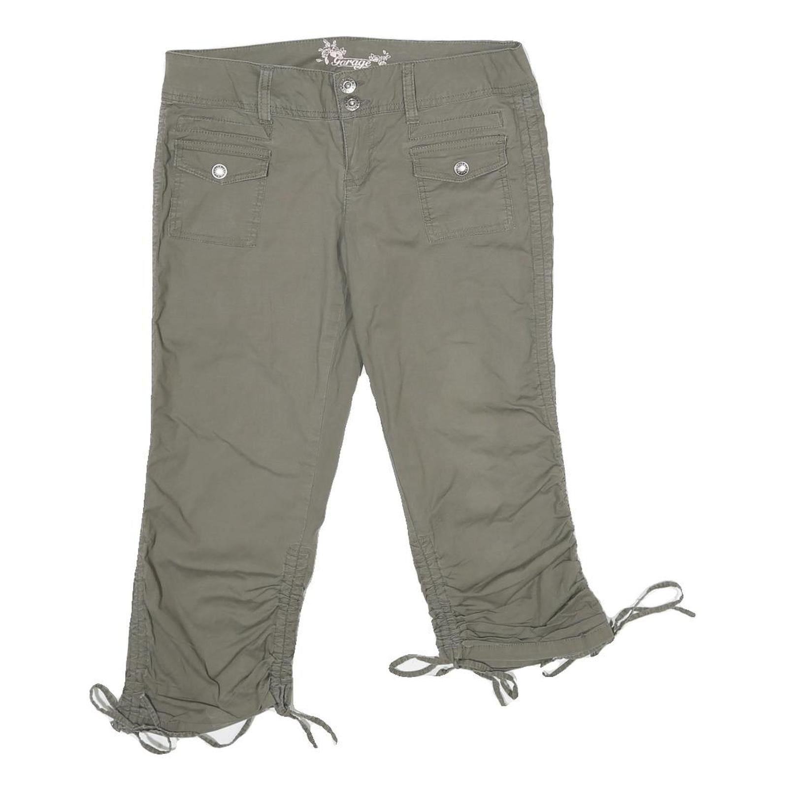 GARAGE Womens Shorts Green Casual Cotton Blend M W30 Button Closure Pockets Refurbished - N/A refurbished available on Cerqular