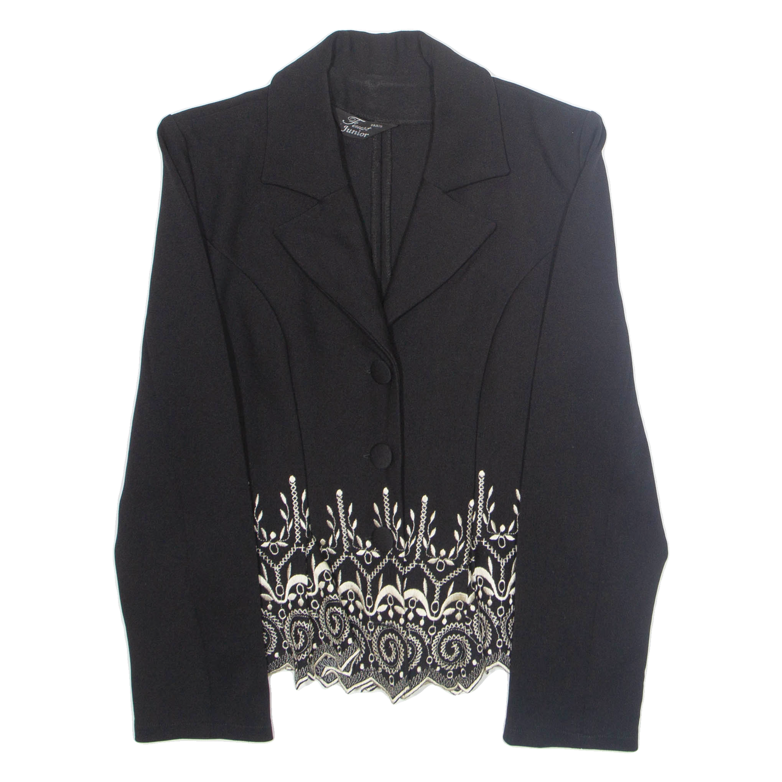 FAUST JUNIOR Womens Blazer Jacket Black Floral M Refurbished - N/A refurbished available on Cerqular