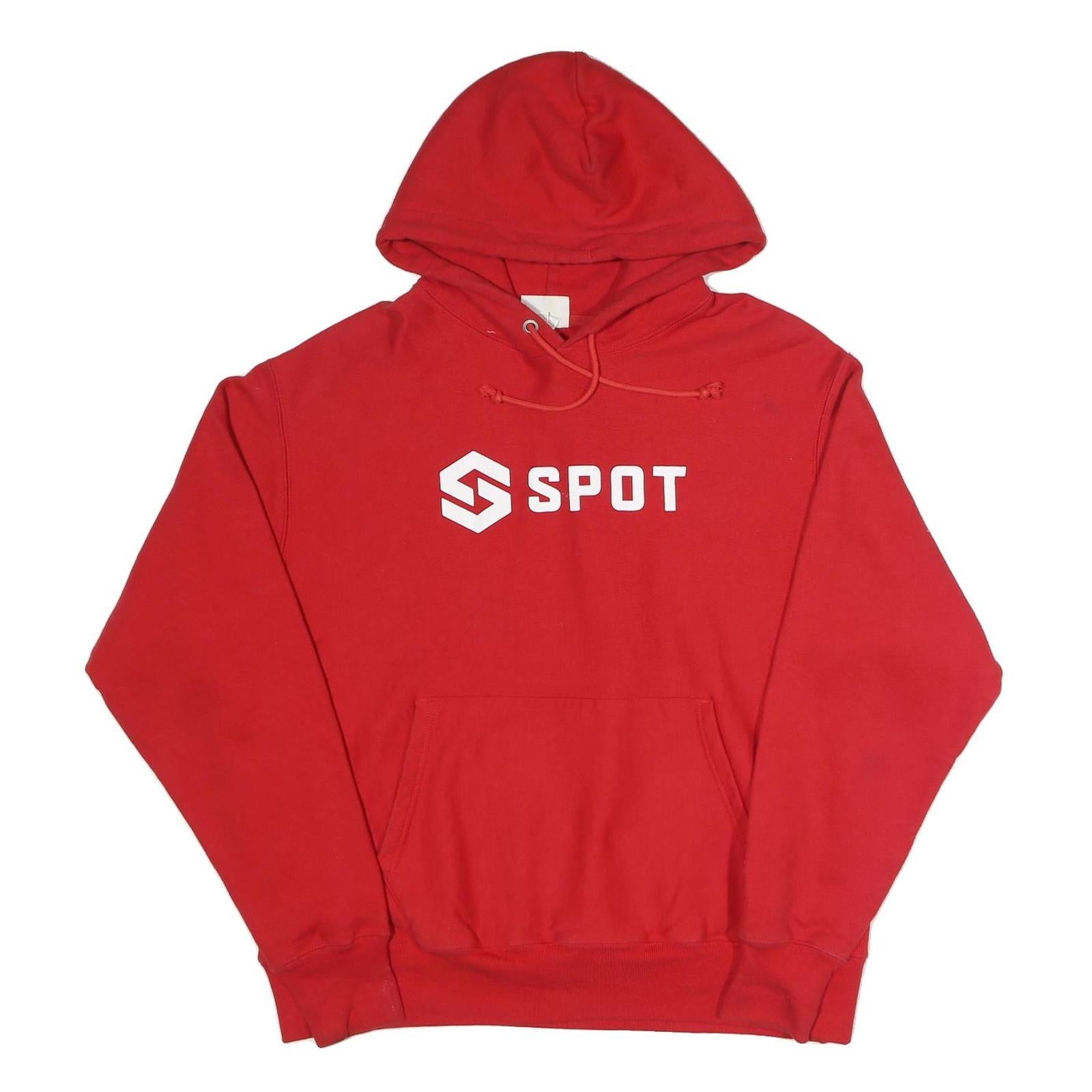 CHAMPION REVERSE WEAVE Mens Red Pullover Hoodie L Spot Logo Cotton Blend Refurbished - N/A refurbished available on Cerqular