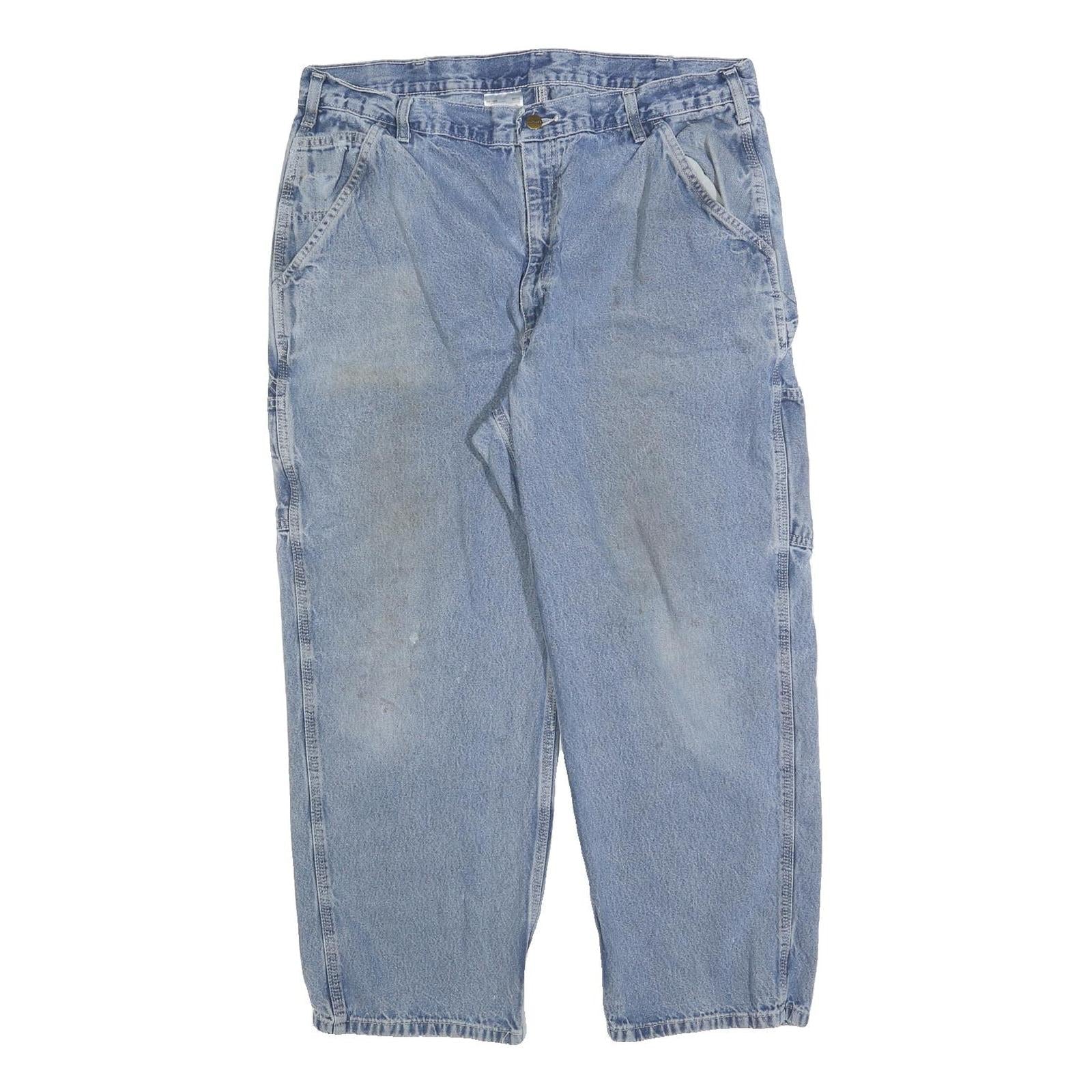 CARHARTT Mens Jeans Blue Loose Straight Denim Medium W40 L28 Workwear Zip Refurbished - N/A refurbished available on Cerqular