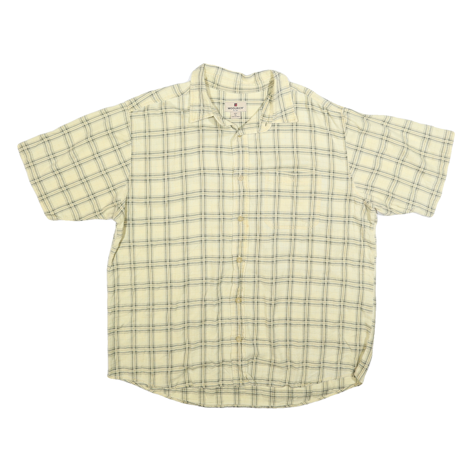 WOOLRICH Mens Beige Checked Shirt XL Cotton Blend Summer Casual Button Refurbished - N/A refurbished available on Cerqular