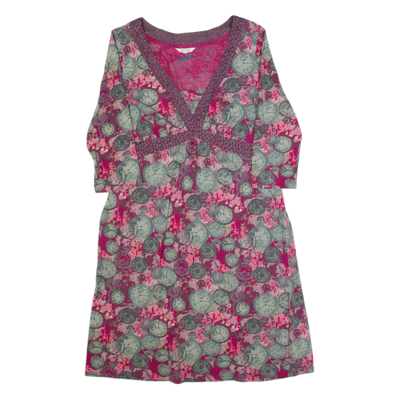 WHITE STUFF Womens A-Line Dress Pink Crazy Pattern Midi UK 14 Refurbished - N/A refurbished available on Cerqular