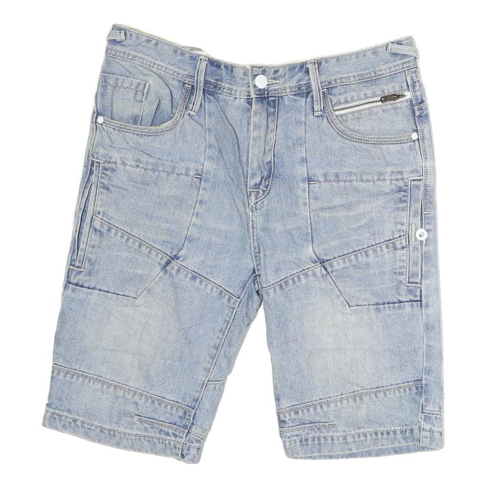 CLOCK HOUSE Mens Denim Blue Shorts L W35 Cotton Casual Zip Pockets Refurbished - N/A refurbished available on Cerqular