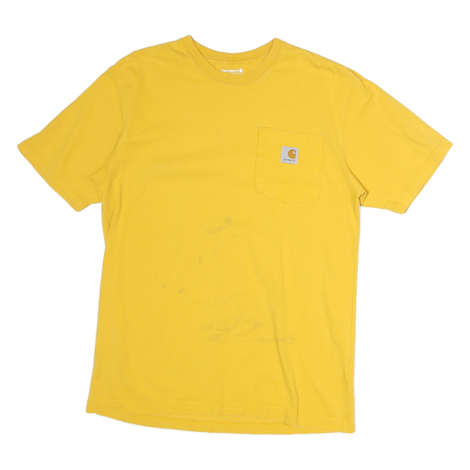 CARHARTT Mens Yellow Pocket T-Shirt S Short Sleeve Crew Neck Cotton Casual Refurbished - N/A refurbished available on Cerqular