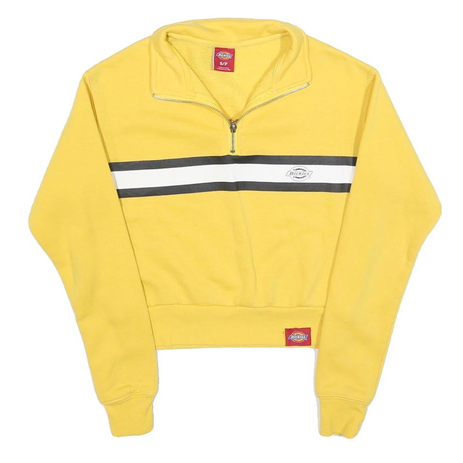 DICKIES Womens Yellow 1/4 Zip S Sweatshirt Cotton Blend Casual Half Zip Refurbished - N/A refurbished available on Cerqular