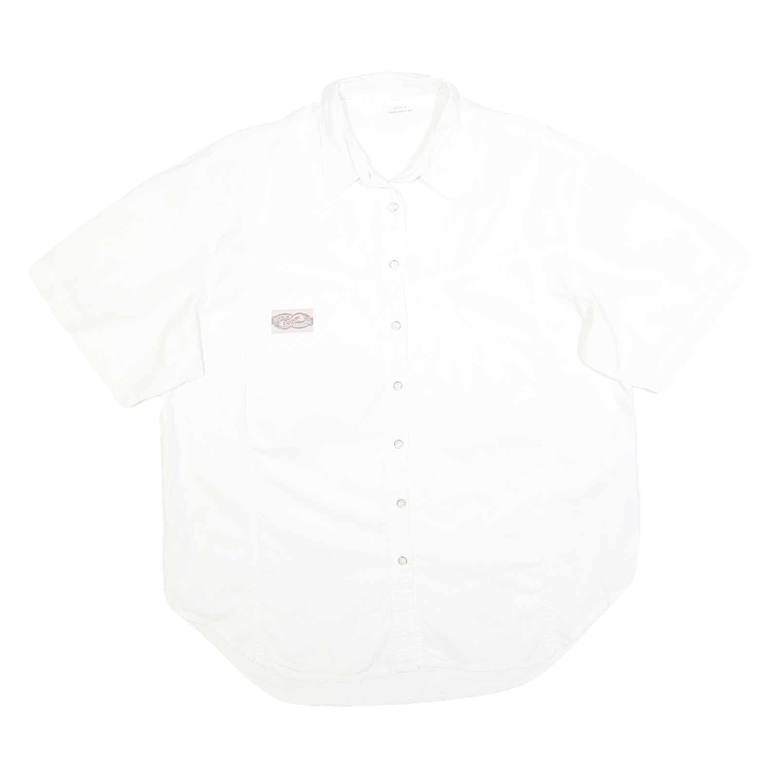 Womens White Cotton Blend Shirt XL Casual Summer Button Up Short Sleeve Refurbished - N/A refurbished available on Cerqular