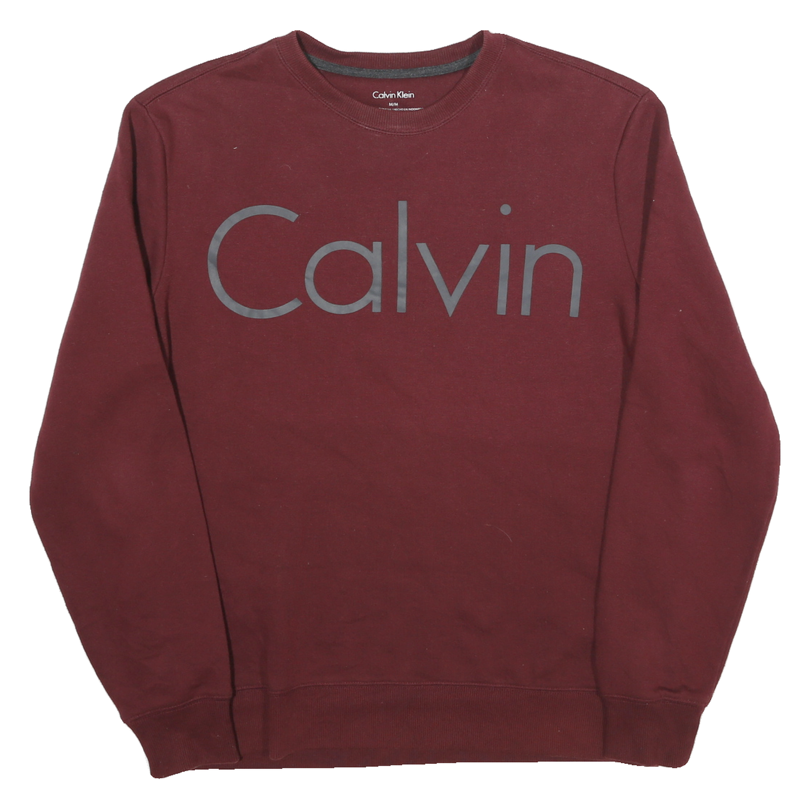 CALVIN KLEIN Mens Maroon Crew Neck M Cotton Blend Sweatshirt Pullover Refurbished - N/A refurbished available on Cerqular