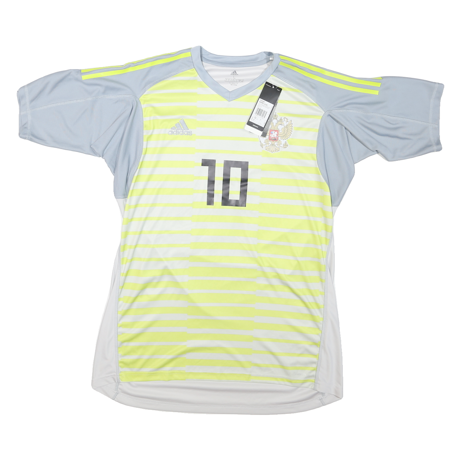 ADIDAS Mens Yellow & Grey Football T-Shirt L Short Sleeve V-Neck Sport Jersey Refurbished - N/A refurbished available on Cerqular