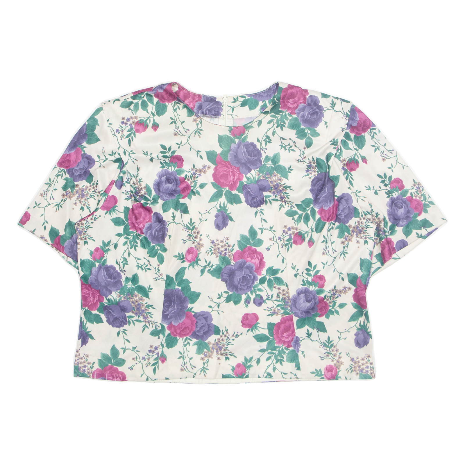Womens Printed Blouse White Floral M Refurbished - N/A refurbished available on Cerqular