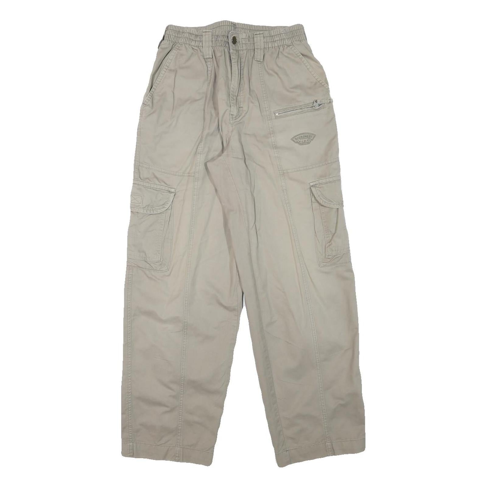 DISCOVERY Mens Cotton Blend Beige Relaxed Cargo Trousers W24 L27 Zip Pocket Refurbished - N/A refurbished available on Cerqular