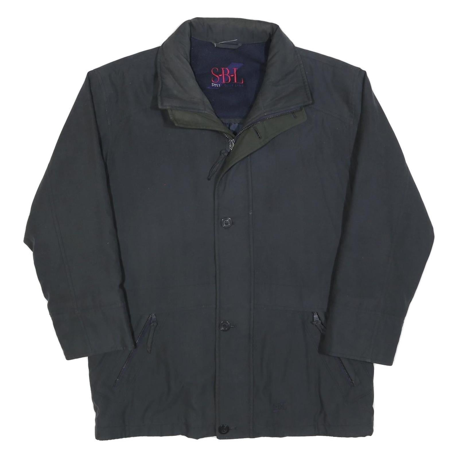 SBL Mens Black Windbreaker Jacket L Cotton Blend Zip Casual Outerwear Refurbished - N/A refurbished available on Cerqular