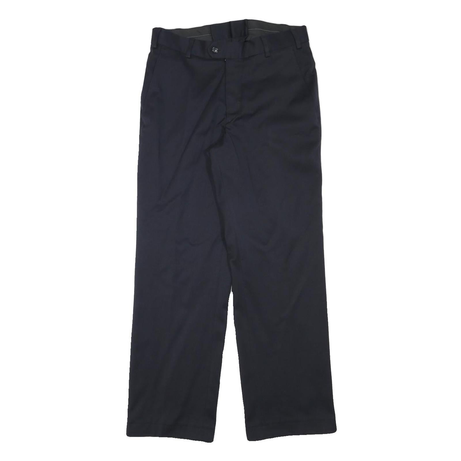 ODEVA Mens Regular Fit Black Cotton Blend Trousers W30 L29 Classic Zip Closure Refurbished - N/A refurbished available on Cerqular