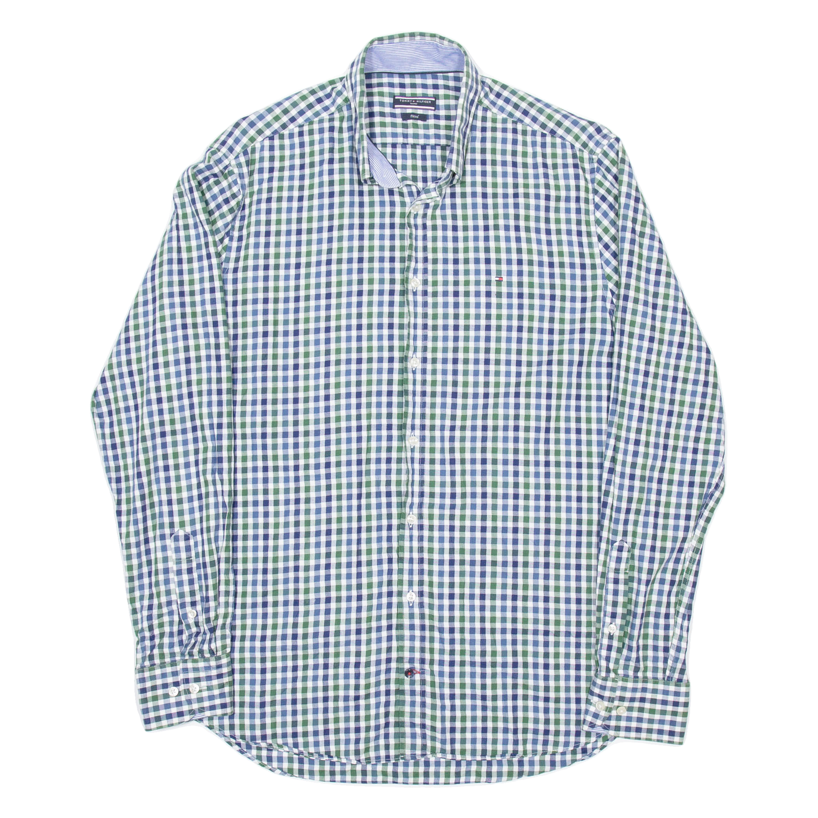 TOMMY HILFIGER Mens Shirt Green Gingham Long Sleeve XL Refurbished - N/A refurbished available on Cerqular