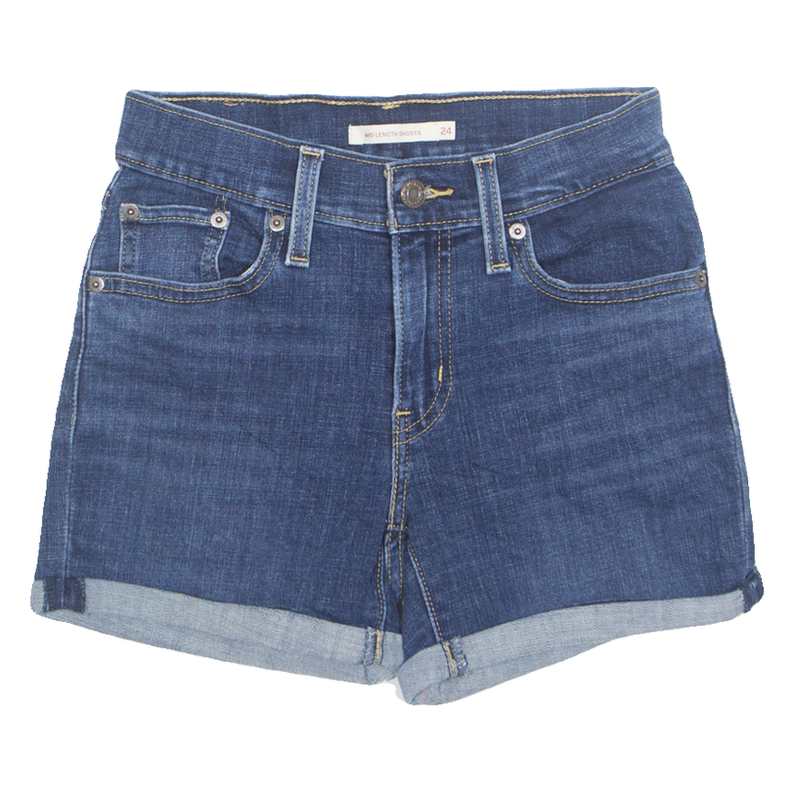 LEVI'S Turn Up Womens Denim Shorts Blue XXS W25 Refurbished - N/A refurbished available on Cerqular