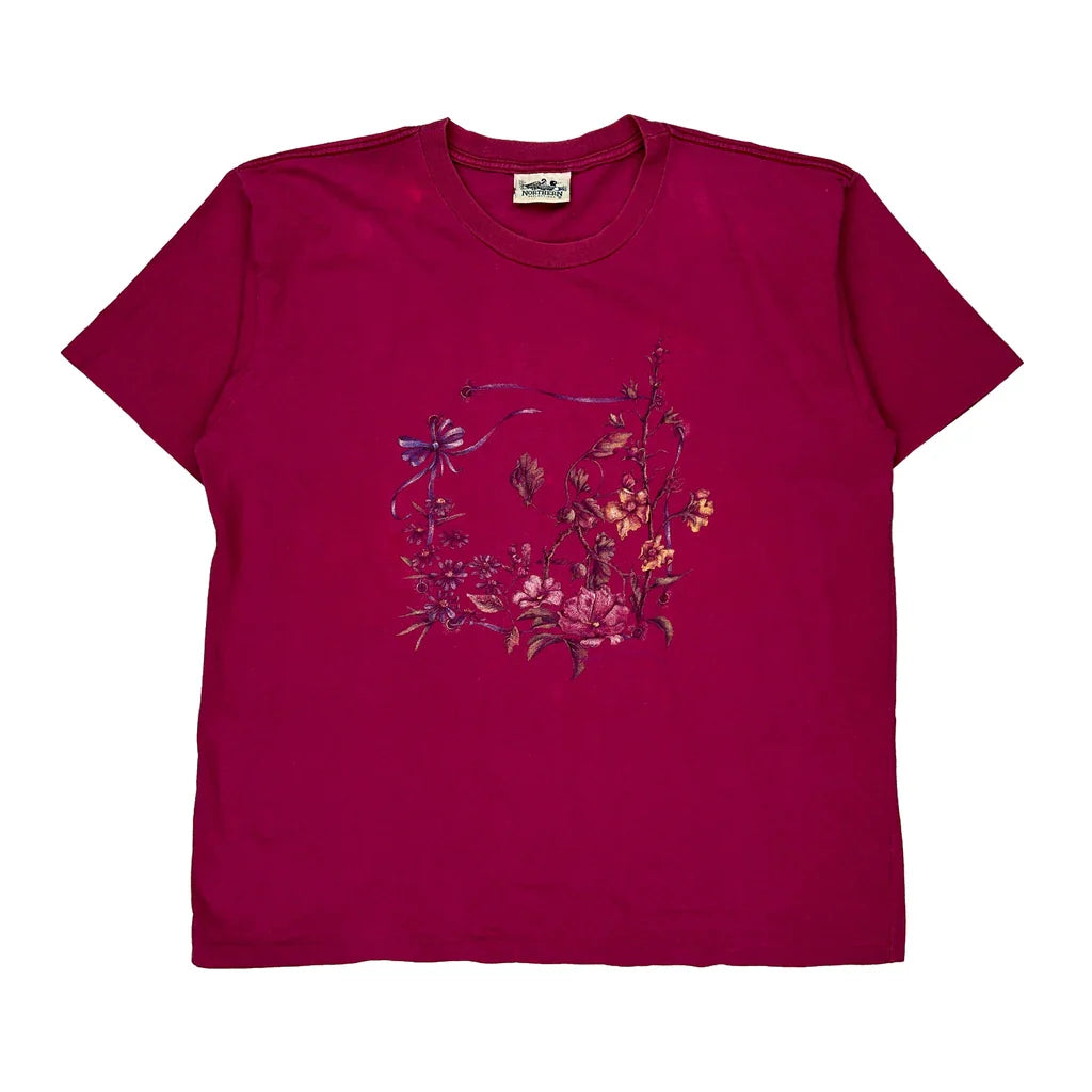 Northern Reflections Single Stitch T-Shirt - XL Pink Cotton Refurbished - Thrifted (note: this is a term often used to describe second- refurbished available on Cerqular