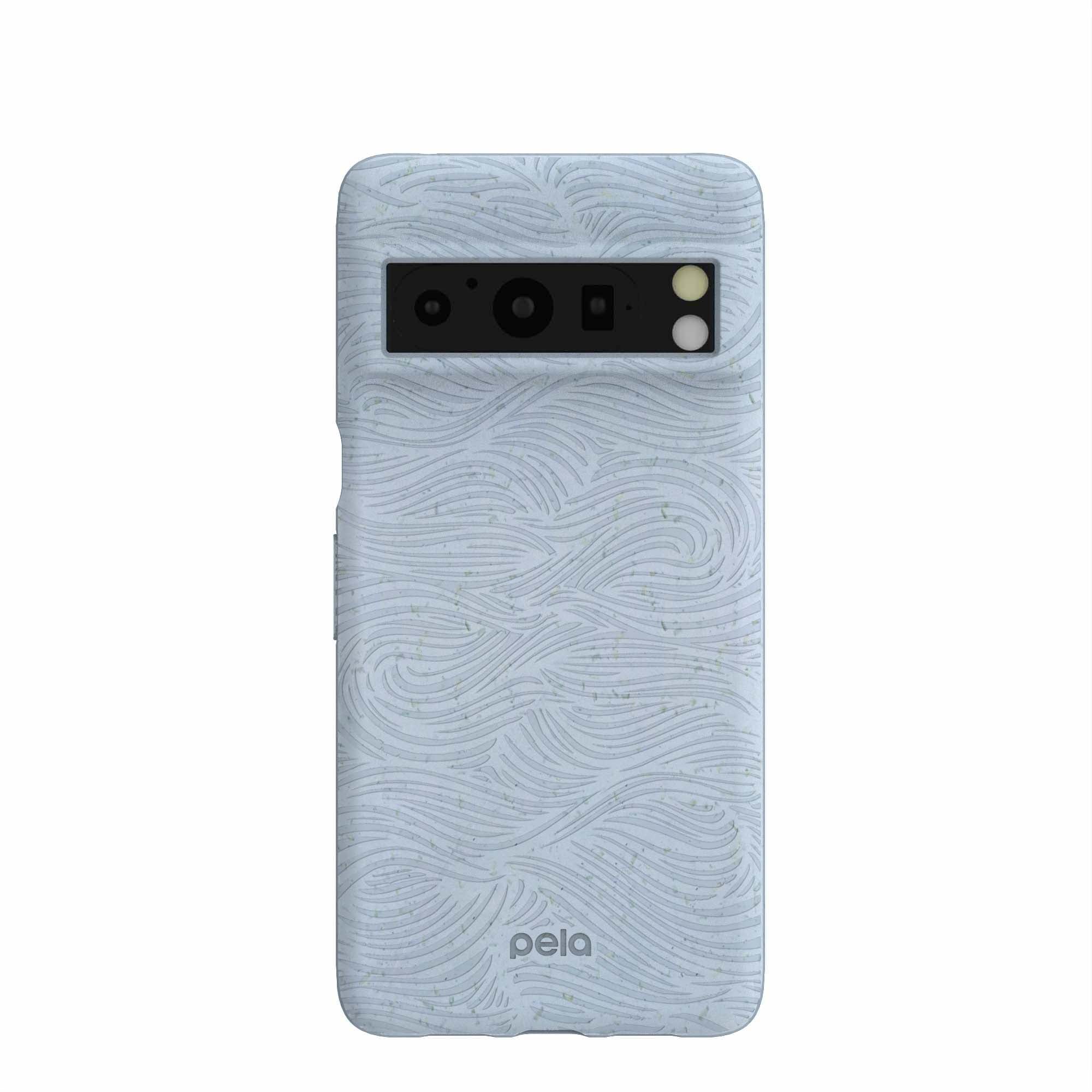 Powder Blue Ebb and Flow Google Pixel 8 Pro Case Refurbished - Pela Case refurbished available on Cerqular