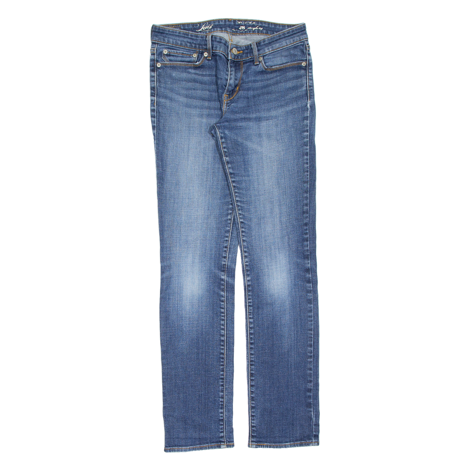 LEVI'S Womens Jeans Blue Slim Straight Stone Wash W28 L32 Refurbished - N/A refurbished available on Cerqular