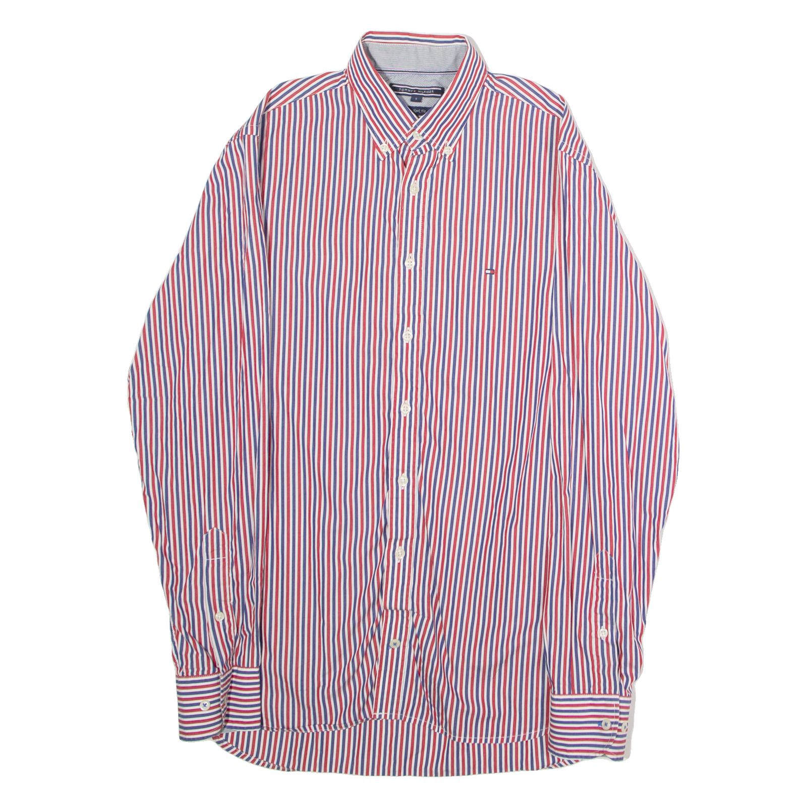 TOMMY HILFIGER New York Fit Mens Shirt Red Striped Long Sleeve S Refurbished - N/A refurbished available on Cerqular