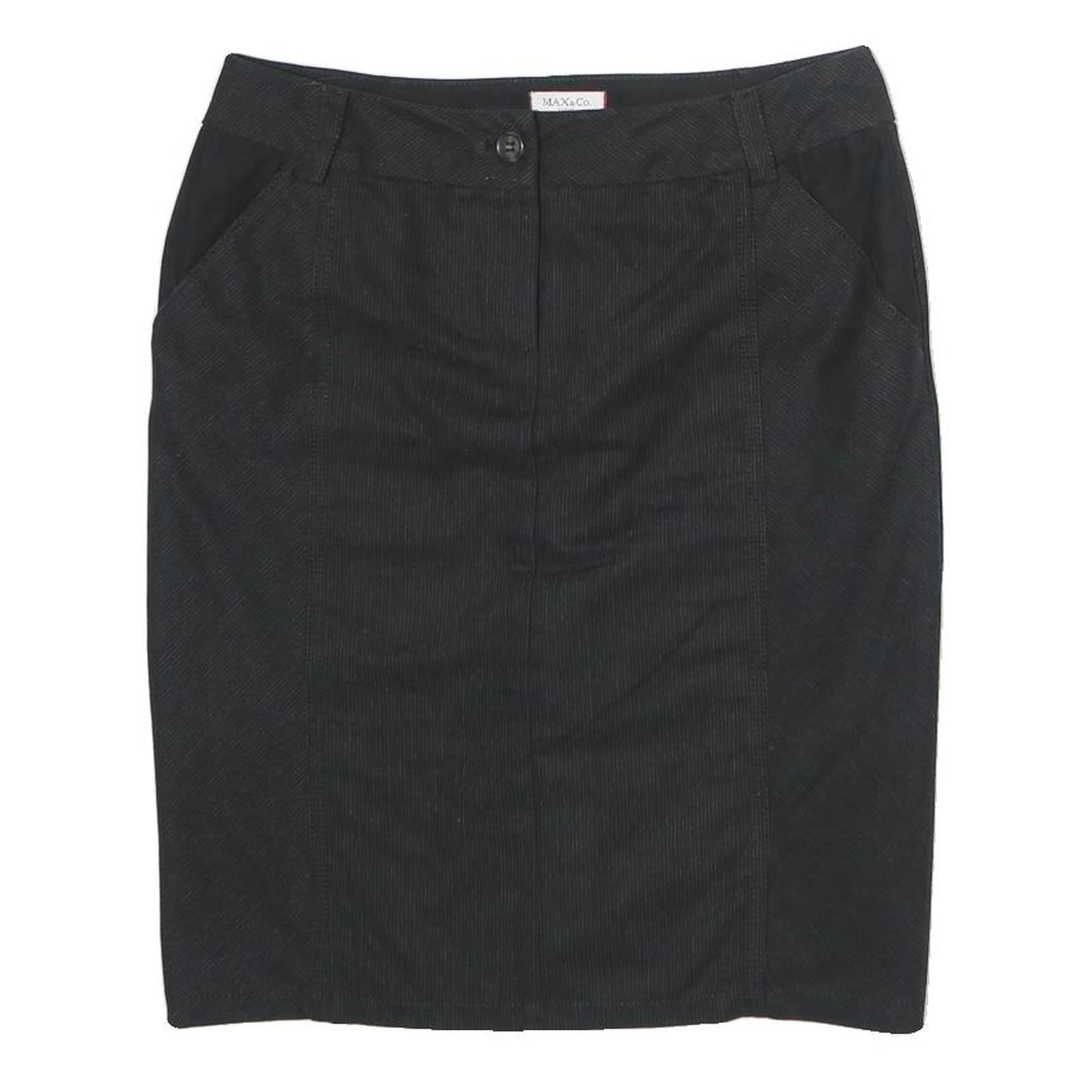 Buy MAX & CO Womens Black Cotton Blend Straight Knee Length Woven Skirt M Classic Refurbished - $71.49 MAX & CO Womens Black Cotton Blend Straight Knee Length Woven Skirt M Classic Refurbished - N/A refurbished available on Cerqular