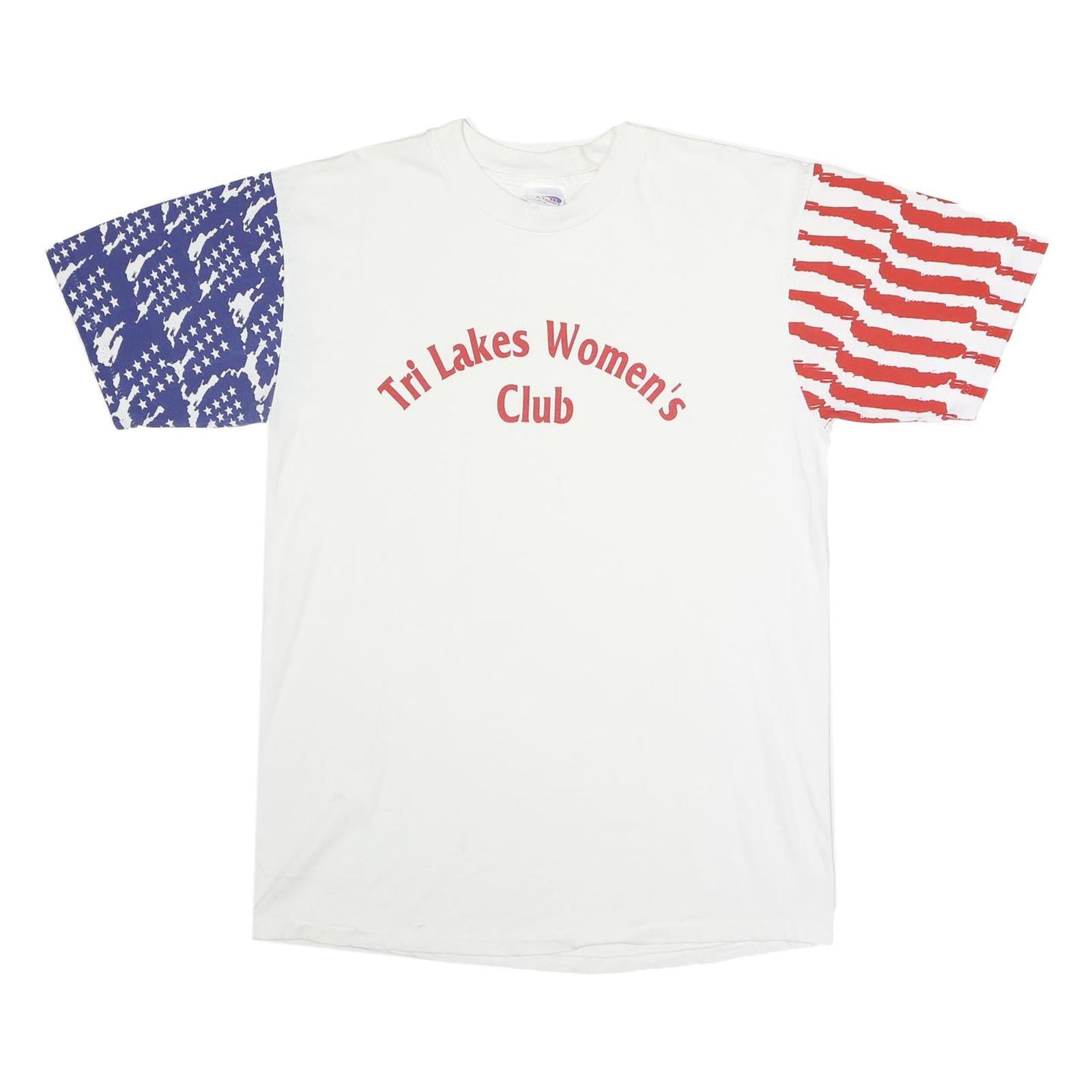 LAT SPORT Mens White Red & Blue Graphic T-Shirt L Short Sleeve Crew Neck Tri Refurbished - N/A refurbished available on Cerqular