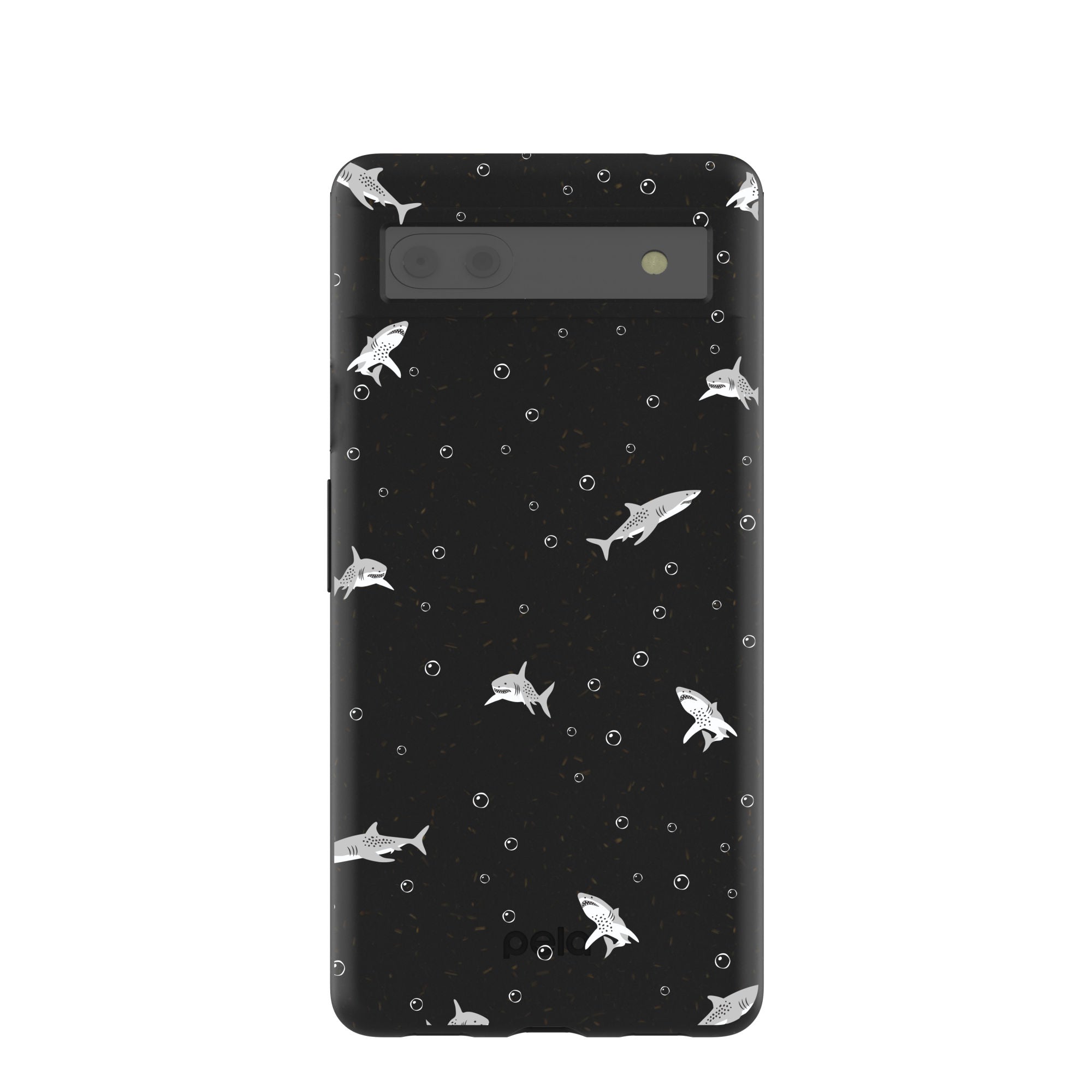 Black Lil Sharks Google Pixel 6a Case Refurbished - Pela Case refurbished available on Cerqular