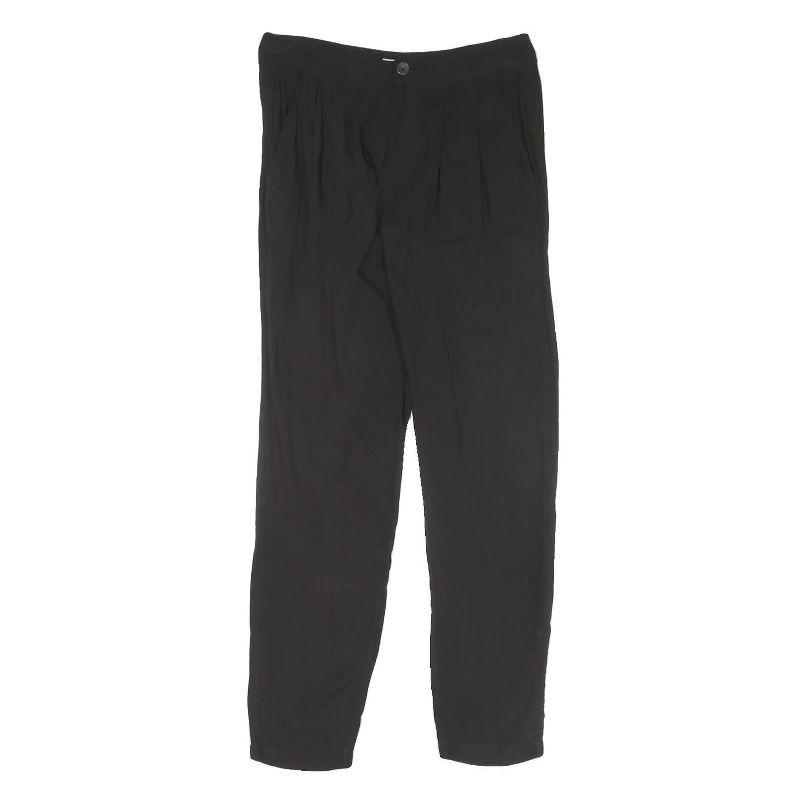 Black Womens Cotton Blend Regular Fit Straight Trousers W25 L28 Smart Casual Refurbished - N/A refurbished available on Cerqular