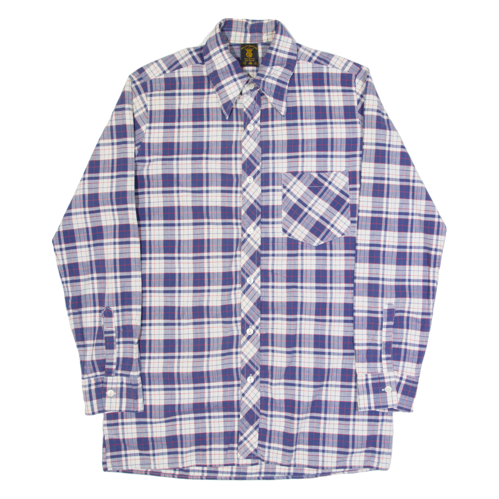 EUROPA Mens Shirt Blue 90s Check Long Sleeve M Refurbished - N/A refurbished available on Cerqular