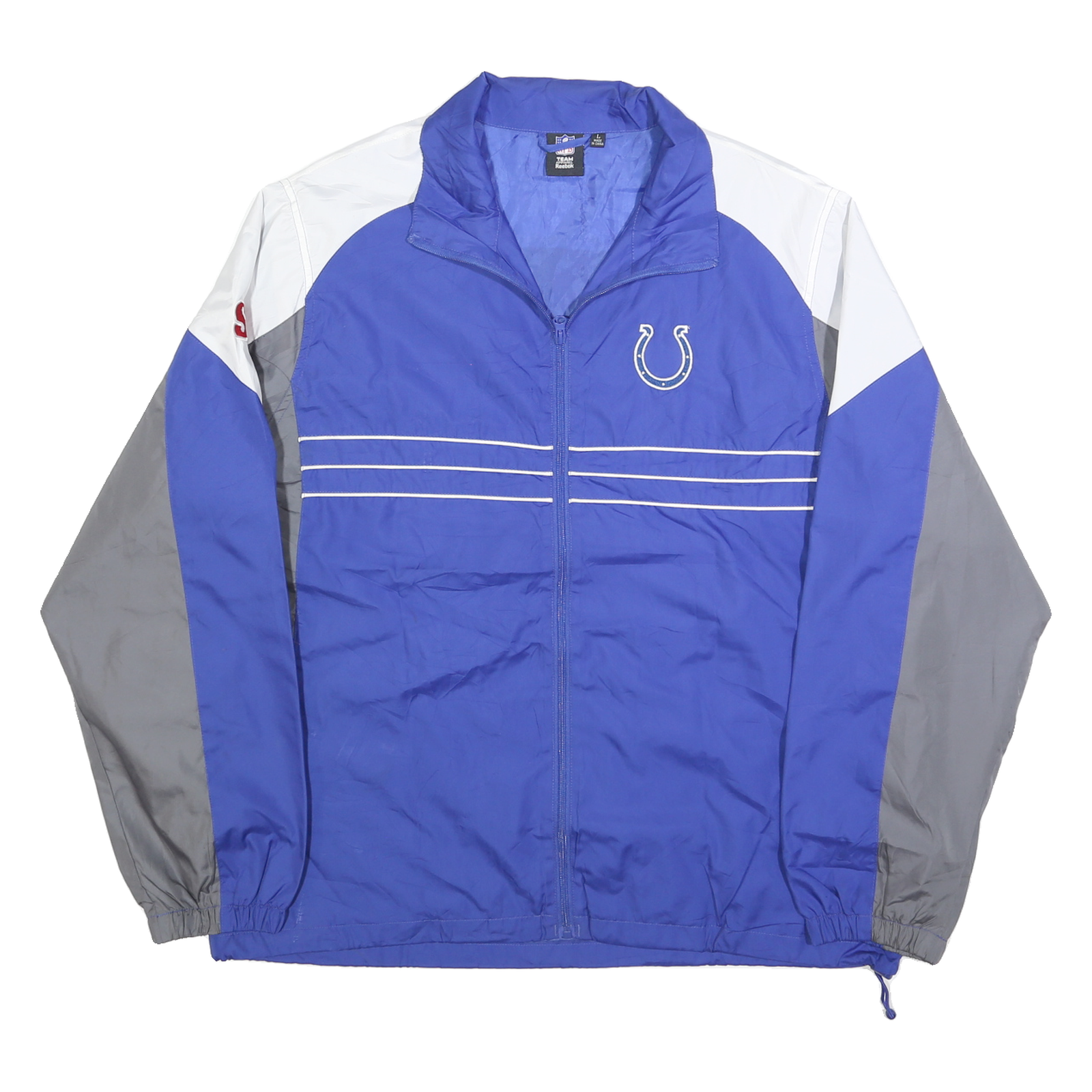 NFL Mens Blue & Grey Team Jacket L Polyester Blend Zip Sportswear Casual Refurbished - N/A refurbished available on Cerqular