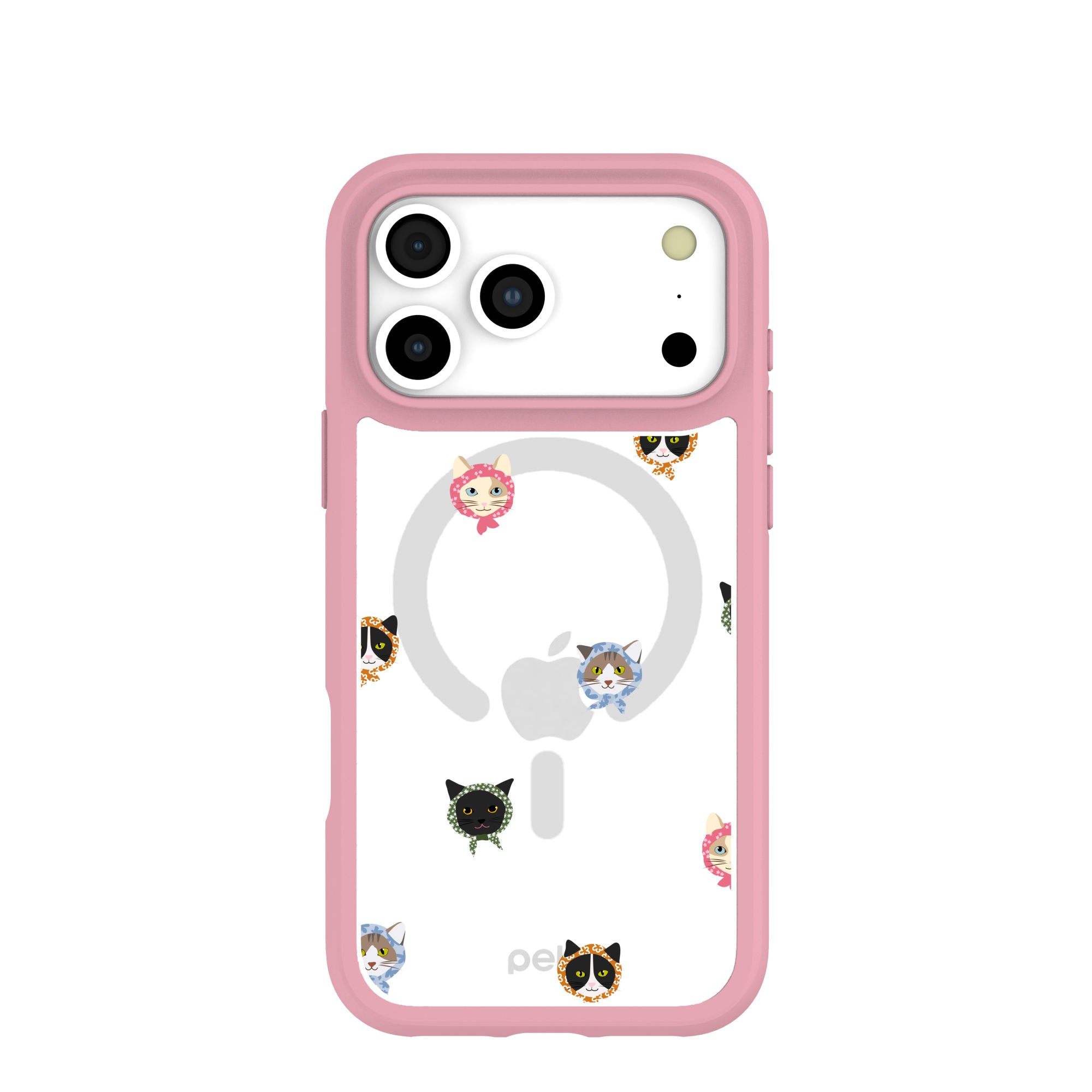 Clear Cat Couture iPhone 17 Pro Max Case With Petal Pink Ridge (MagSafe included) Refurbished - Pela Case refurbished available on Cerqular