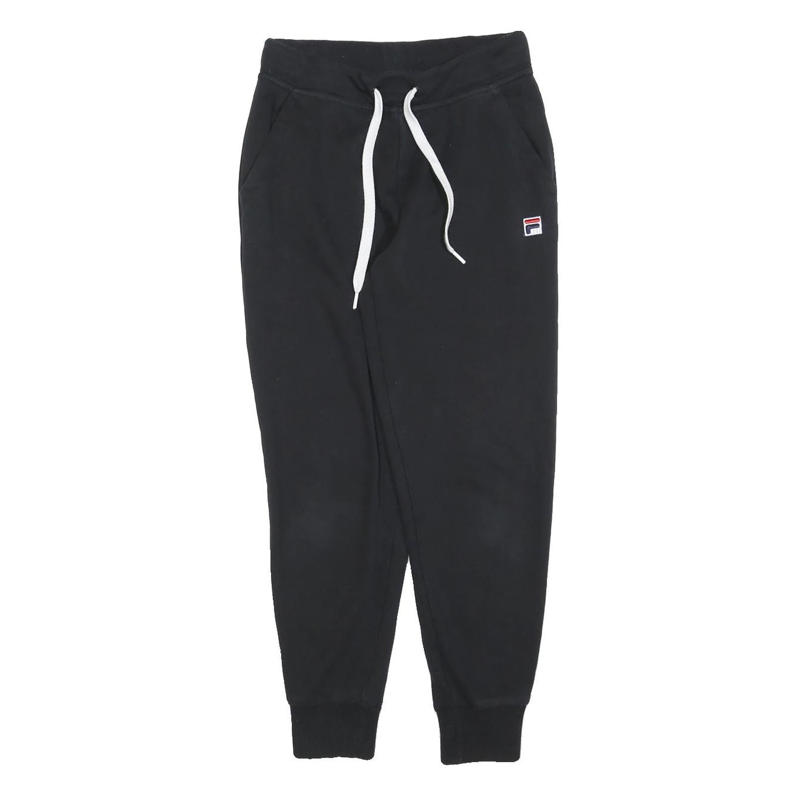 FILA Womens Joggers Black Slim Tapered S W24 L26 Cotton Blend Casual Sportswear Refurbished - N/A refurbished available on Cerqular
