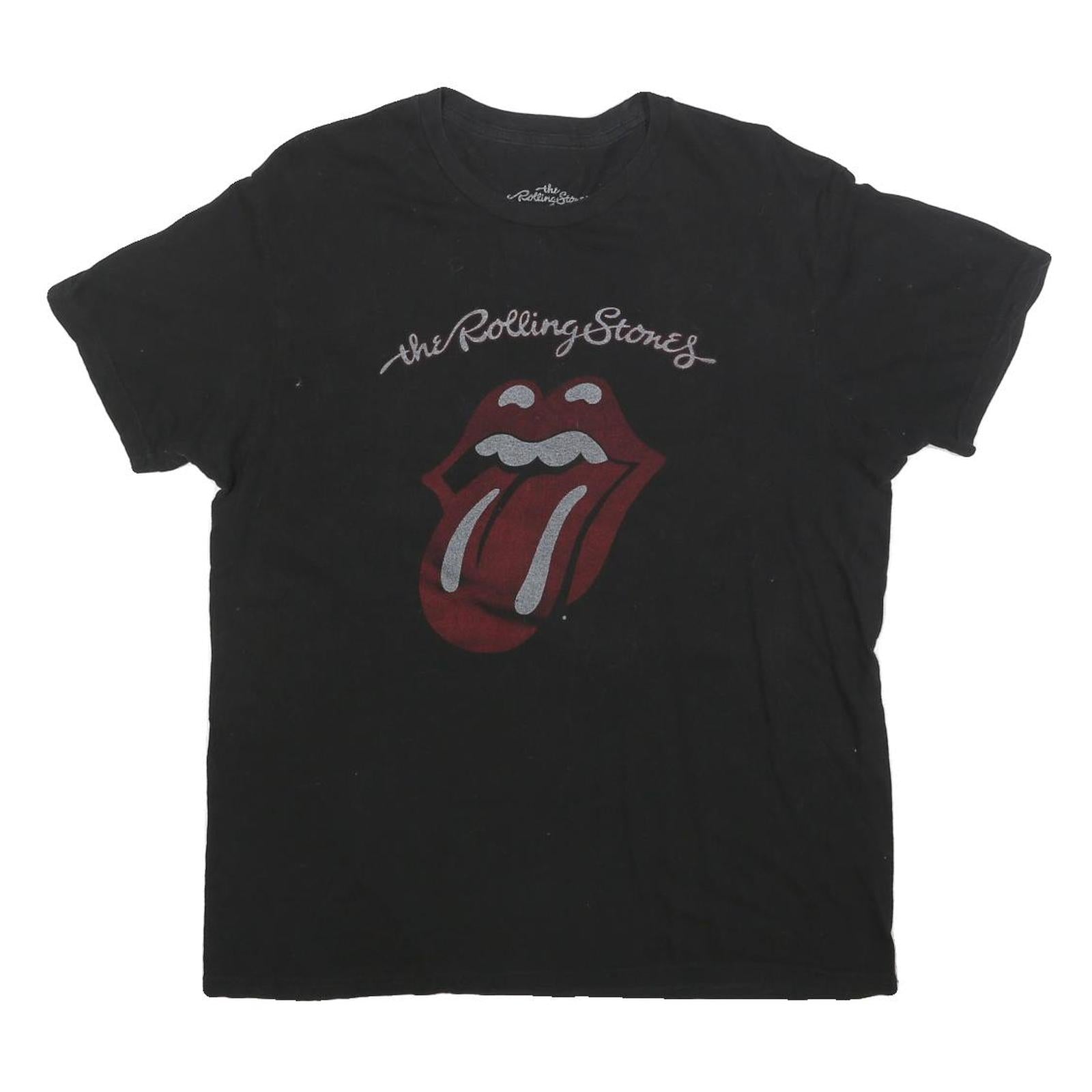 THE ROLLING STONES Womens Black Graphic T-Shirt L Short Sleeve Crew Neck Band Refurbished - N/A refurbished available on Cerqular