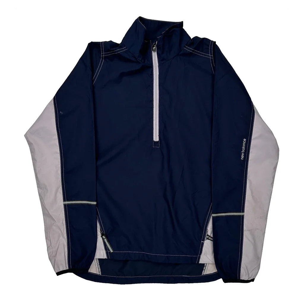 New Balance Windbreaker - Medium Navy Polyester Refurbished - Thrifted (note: this is a term often used to describe second- refurbished available on Cerqular