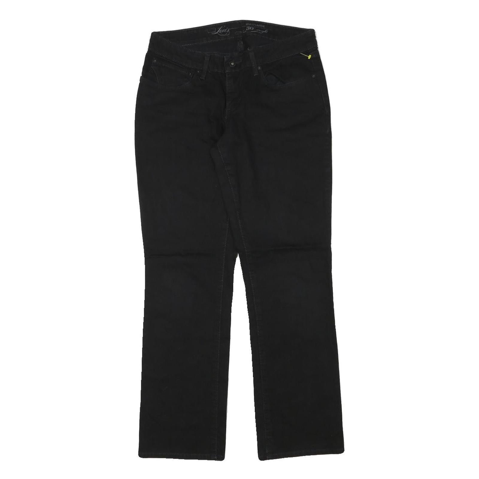 LEVI'S Womens Black Regular Straight Denim Jeans W28 L29 Classic Cotton Blend Refurbished - N/A refurbished available on Cerqular