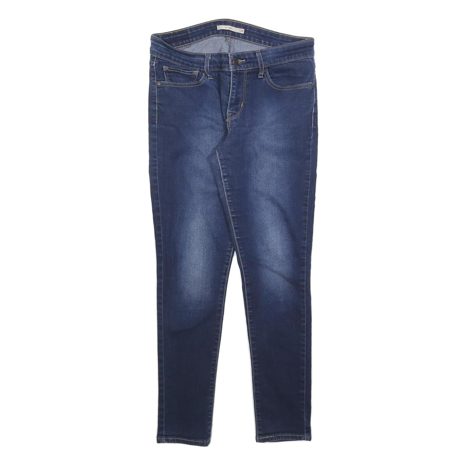 LEVI'S 711 Womens Slim Blue Denim Medium W28 L28 Skinny Zip Jeans Refurbished - N/A refurbished available on Cerqular
