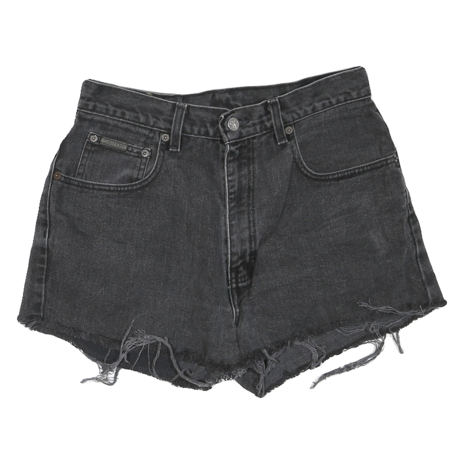 CALVIN KLEIN Womens Shorts Black Denim Cut-Off M W30 Distressed Hem Casual Refurbished - N/A refurbished available on Cerqular