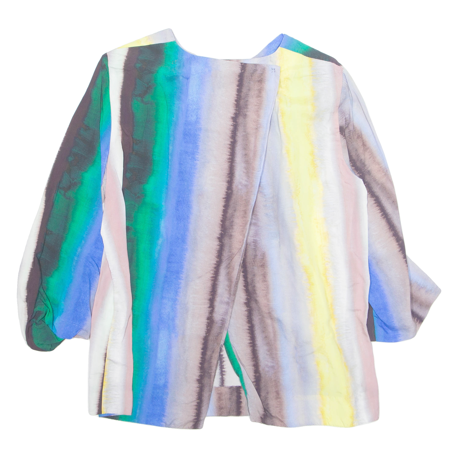 Womens Wrap Top Brown 3/4 Sleeve Striped M Refurbished - N/A refurbished available on Cerqular