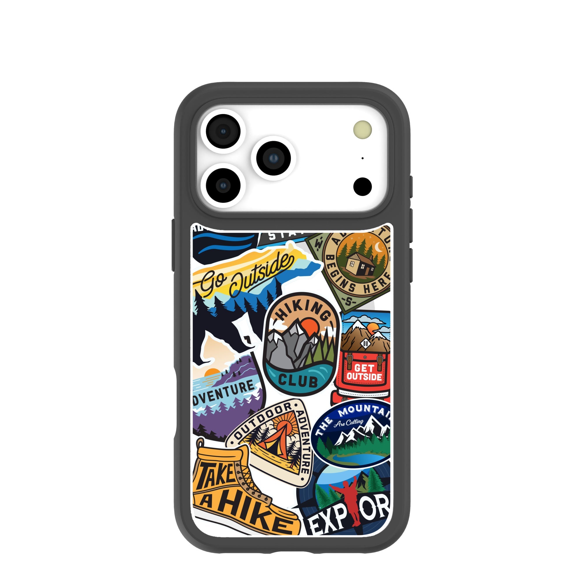 Clear Trail Stickers iPhone 17 Pro Max Case With Noir Ridge (MagSafe included) Refurbished - Pela Case refurbished available on Cerqular