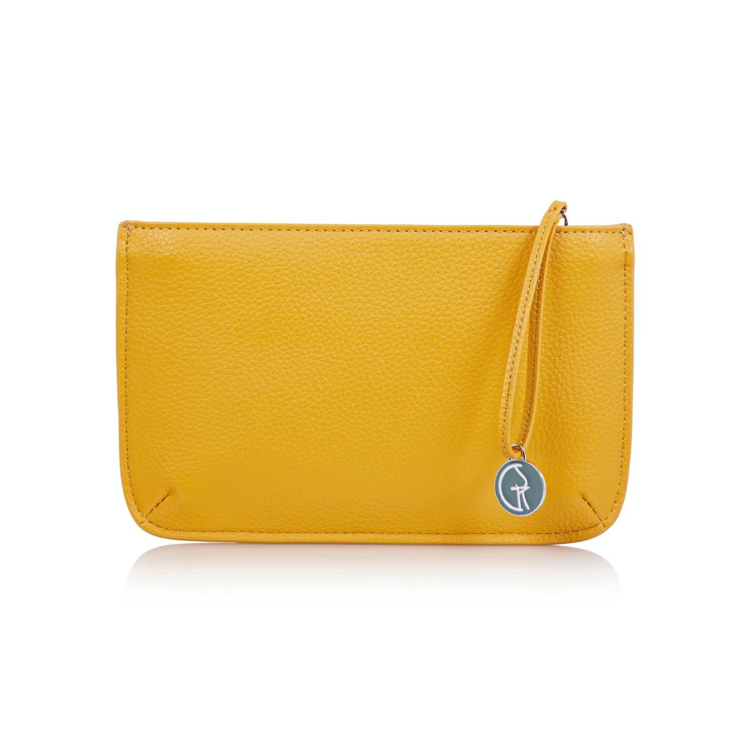 Vegan Leather Multi-Function Clutch In Mustard Refurbished - The Morphbag by GSK refurbished available on Cerqular