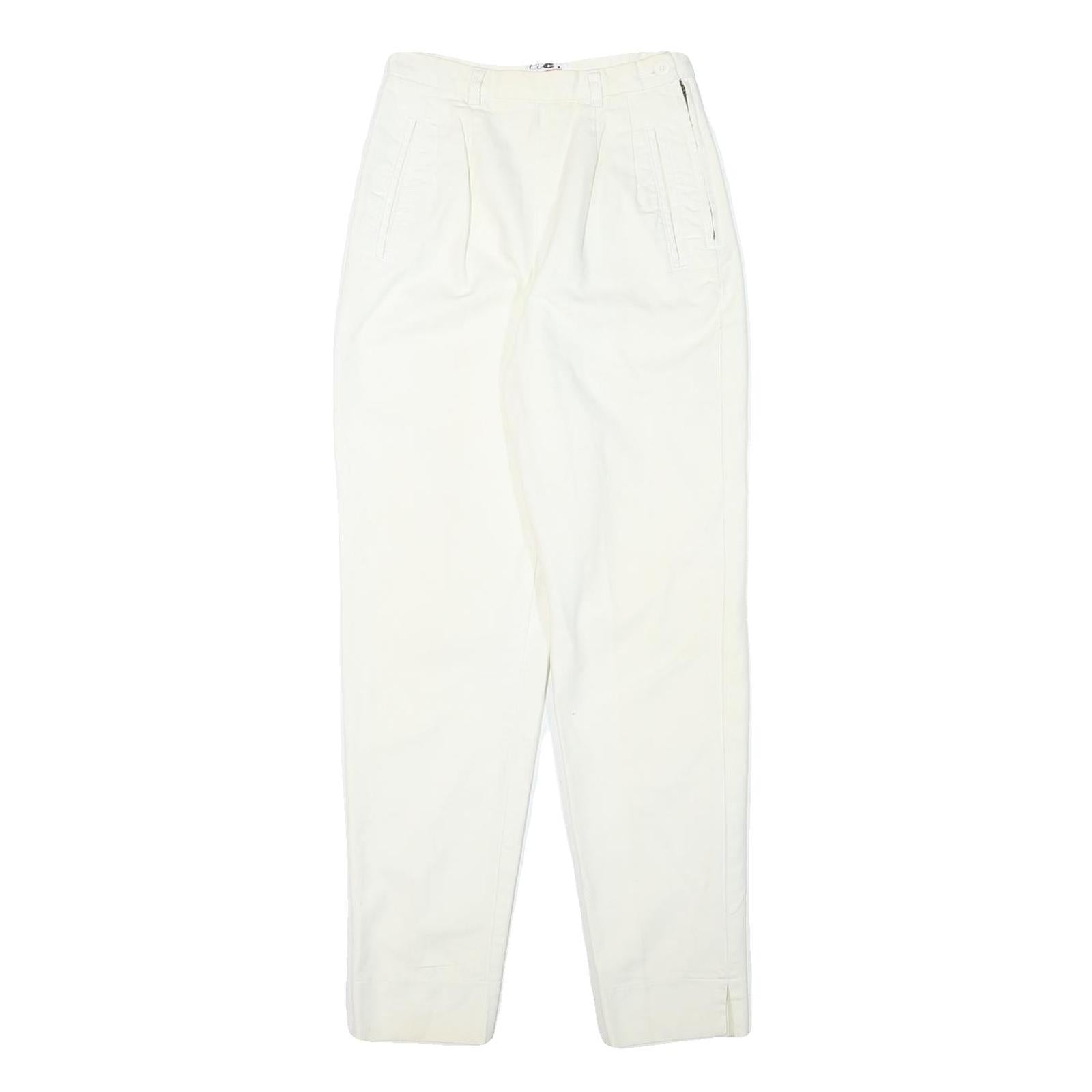 ETC Womens Cotton Blend White Slim Tapered Trousers W22 L28 Stylish Comfortable Refurbished - N/A refurbished available on Cerqular
