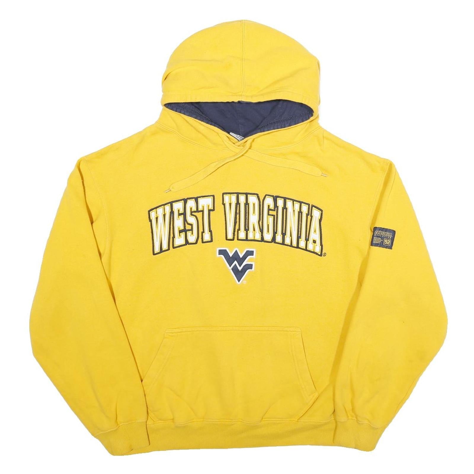COLOSSEUM Mens Yellow West Virginia Hoodie L Casual Cotton Blend Pullover Refurbished - N/A refurbished available on Cerqular