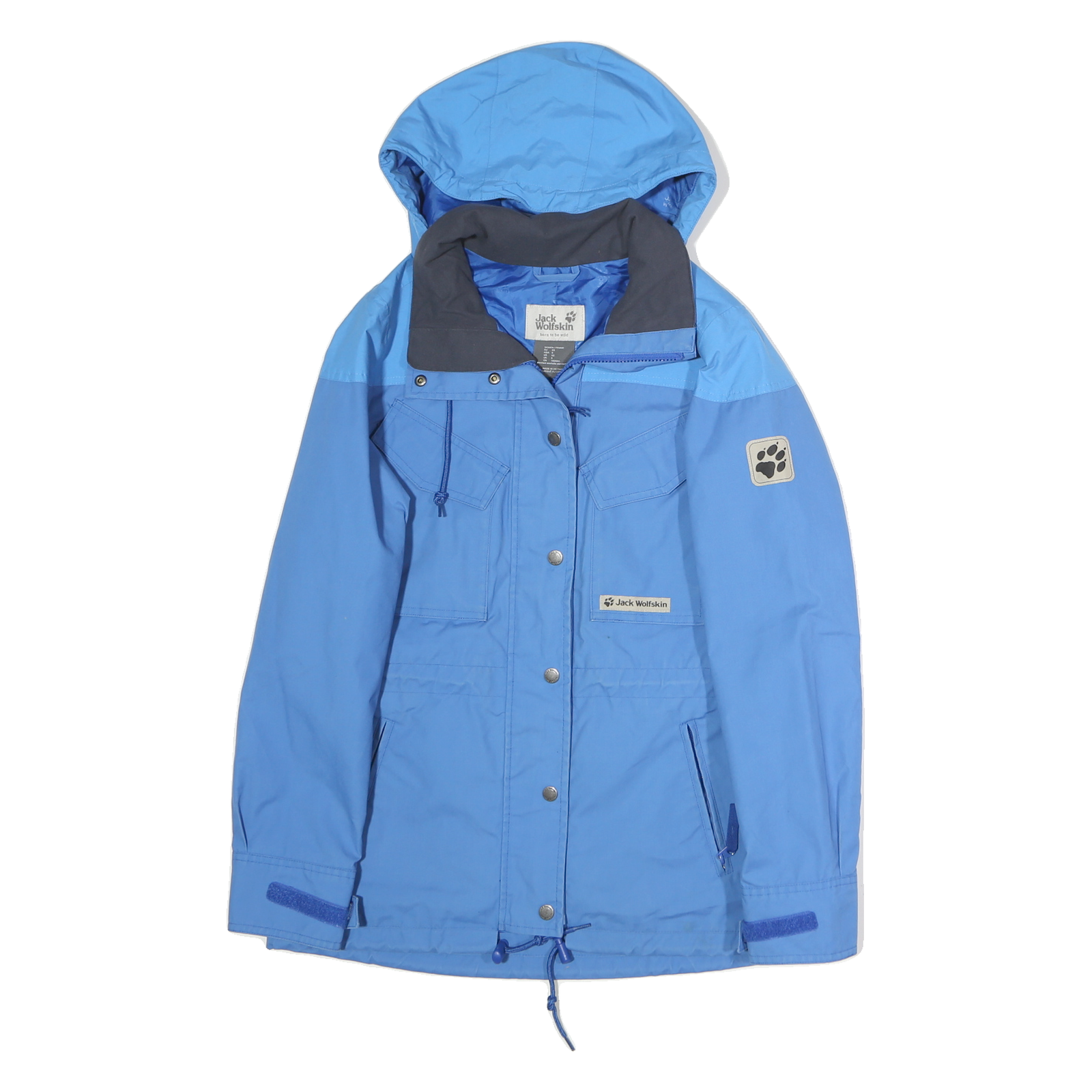JACK WOLFSKIN Womens Blue Outdoor Jacket XS Polyester Zip Hooded Plain Refurbished - N/A refurbished available on Cerqular