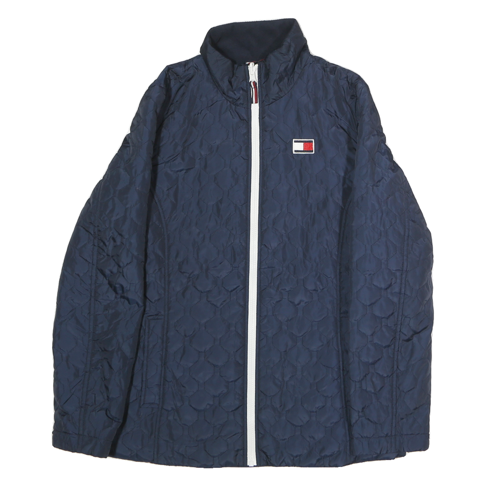 TOMMY HILFIGER Womens Blue Quilted Jacket S Polyester Zip Casual Lightweight Refurbished - N/A refurbished available on Cerqular