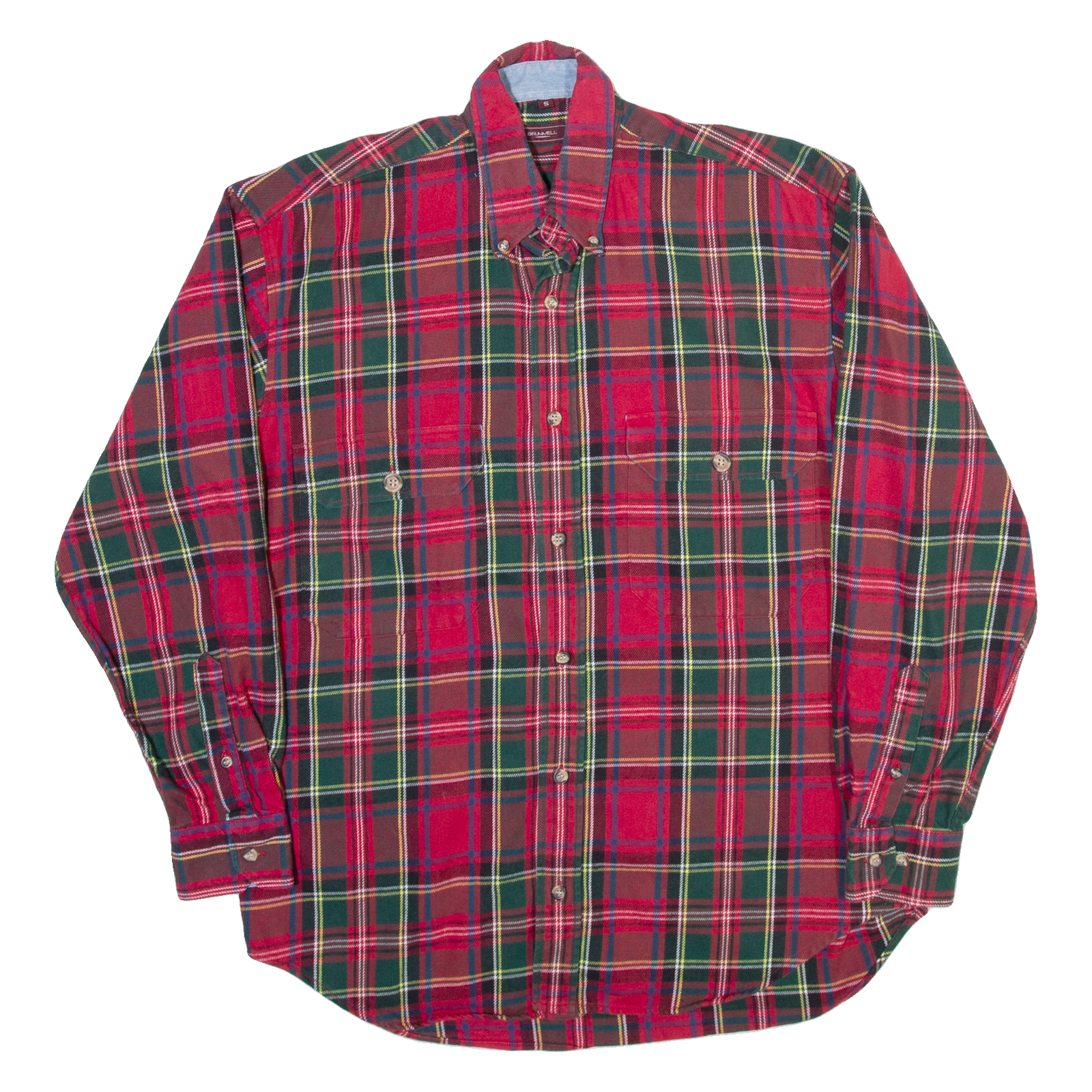 BRUMMELL Mens Flannel Shirt Red Plaid Long Sleeve S Refurbished - N/A refurbished available on Cerqular