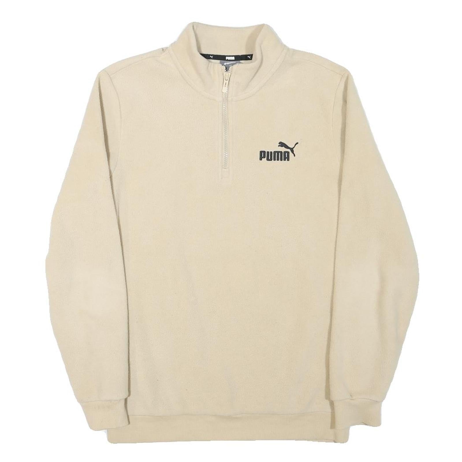 PUMA Mens Cream Plain Pullover Jumper Crew Neck Basic Knit S Sportswear Comfort Refurbished - N/A refurbished available on Cerqular