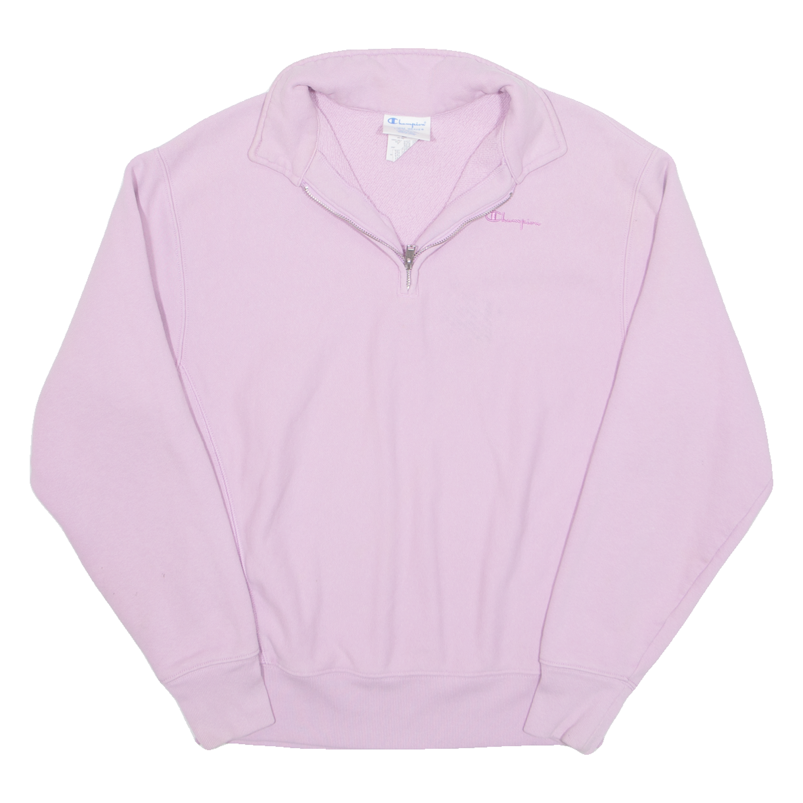 CHAMPION REVERSE WEAVE Womens Sweatshirt Pink 1/4 Zip S Refurbished - N/A refurbished available on Cerqular