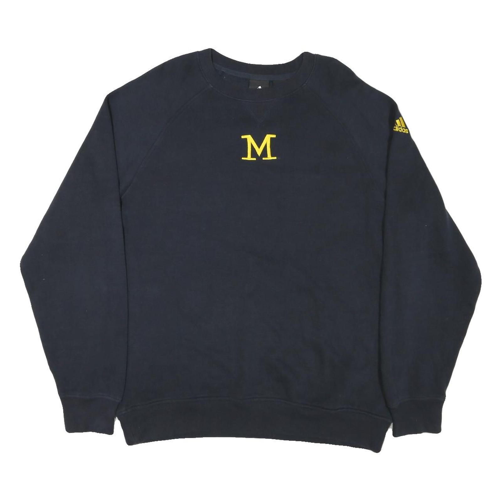 ADIDAS Mens Navy Blue Sweatshirt L Cotton Blend Crew Neck Pullover Refurbished - N/A refurbished available on Cerqular