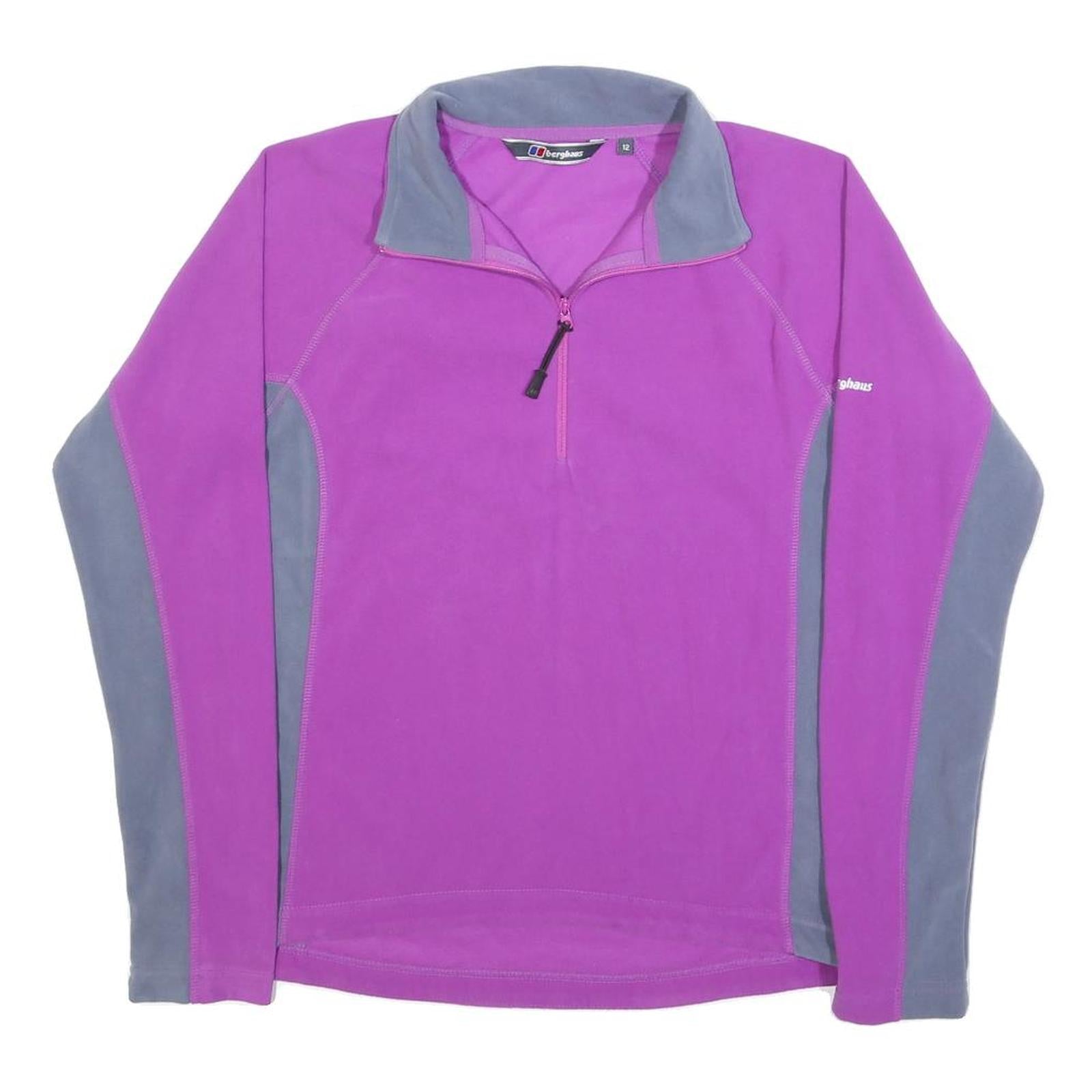 BERGHAUS Womens Purple & Grey Outdoor Patterned Jumper Quarter Zip Pullover UK Refurbished - N/A refurbished available on Cerqular