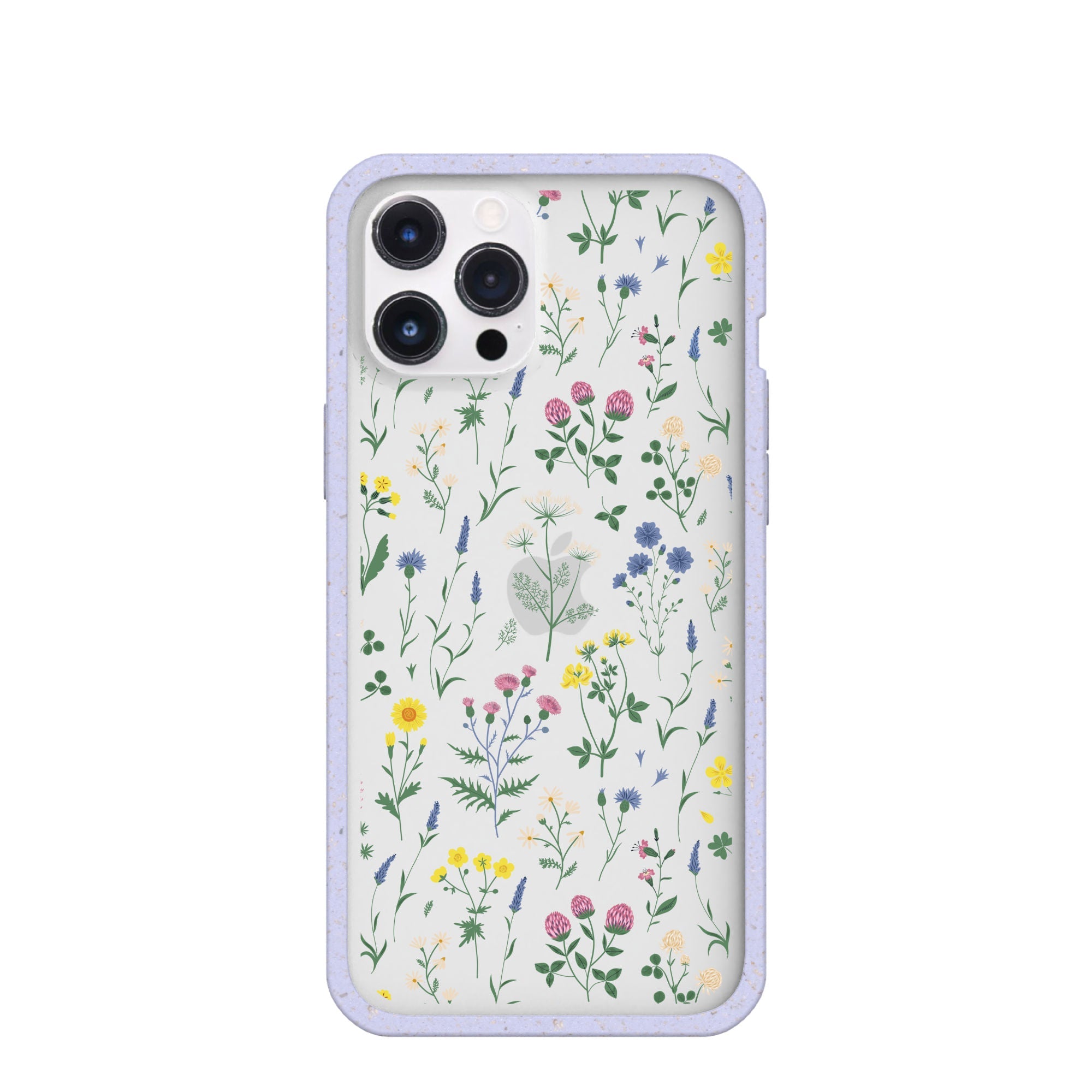 Clear Shadow Blooms iPhone 12 Pro Max Case With Lavender Ridge Refurbished - Pela Case refurbished available on Cerqular