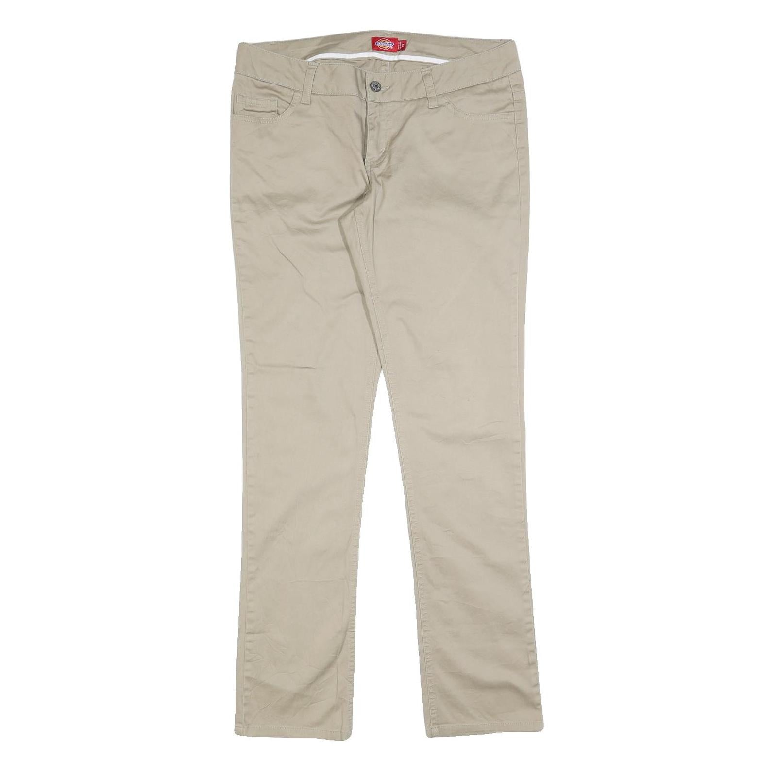 Buy DICKIES Womens Cotton Blend Beige Slim Straight Trousers W32 L32 Zip Closure Refurbished - $42.89 DICKIES Womens Cotton Blend Beige Slim Straight Trousers W32 L32 Zip Closure Refurbished - N/A refurbished available on Cerqular